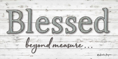 Blessed Beyond Measure White Modern Wood Framed Art Print with Double Matting by Boyer, Susie