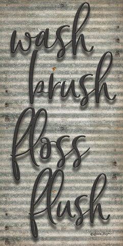 Wash Brush Floss Flush Black Ornate Wood Framed Art Print with Double Matting by Boyer, Susie