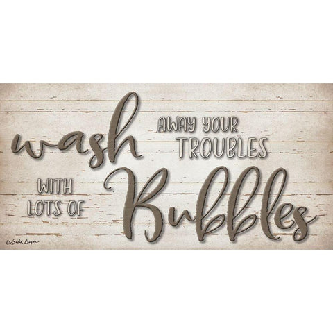 Wash Your Troubles Gold Ornate Wood Framed Art Print with Double Matting by Boyer, Susie