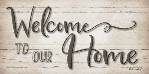 Welcome To Our Home Black Ornate Wood Framed Art Print with Double Matting by Boyer, Susie