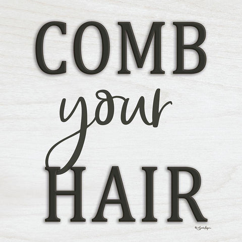 Comb Your Hair Black Modern Wood Framed Art Print with Double Matting by Boyer, Susie