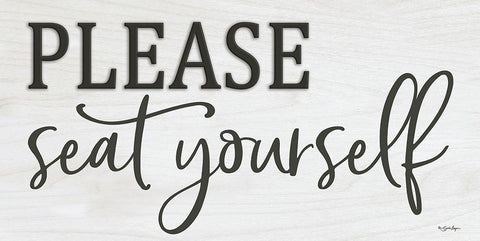 Please Seat Yourself White Modern Wood Framed Art Print with Double Matting by Boyer, Susie