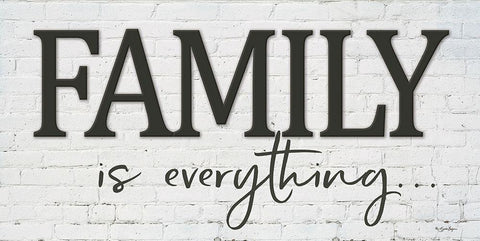 Family is Everything Black Ornate Wood Framed Art Print with Double Matting by Boyer, Susie