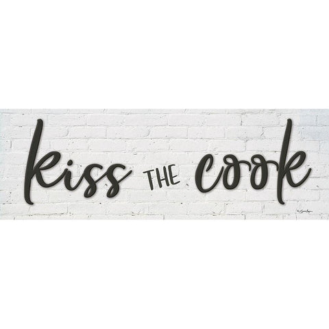 Kiss the Cook Black Modern Wood Framed Art Print with Double Matting by Boyer, Susie