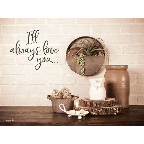 Ill Always Love You Black Modern Wood Framed Art Print with Double Matting by Boyer, Susie