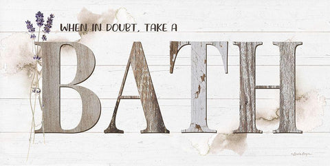 When in Doubt-Take a Bath White Modern Wood Framed Art Print with Double Matting by Boyer, Susie