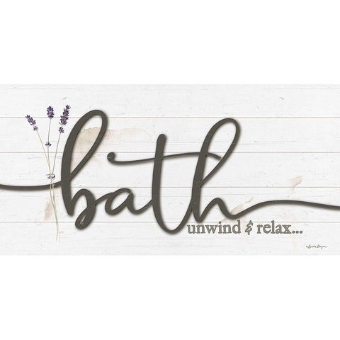 Bath Unwind And Relax Black Modern Wood Framed Art Print with Double Matting by Boyer, Susie