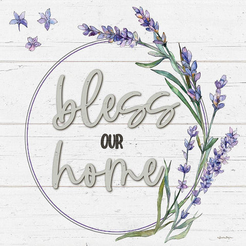 Bless Our Home White Modern Wood Framed Art Print with Double Matting by Boyer, Susie