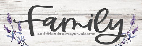 Family and Friends Always Welcome Black Ornate Wood Framed Art Print with Double Matting by Boyer, Susie