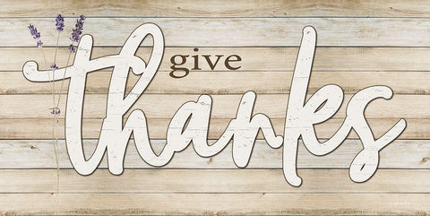 Give Thanks White Modern Wood Framed Art Print with Double Matting by Boyer, Susie