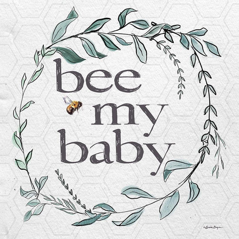 Bee My Baby  Black Modern Wood Framed Art Print with Double Matting by Boyer, Susie