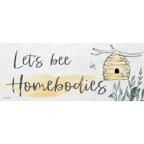 Lets Bee Homebodies White Modern Wood Framed Art Print by Boyer, Susie