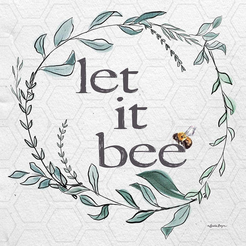 Let It Bee Gold Ornate Wood Framed Art Print with Double Matting by Boyer, Susie