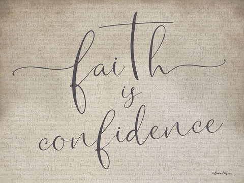 Faith is Confidence Black Ornate Wood Framed Art Print with Double Matting by Boyer, Susie