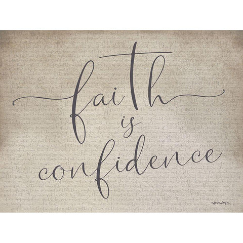 Faith is Confidence White Modern Wood Framed Art Print by Boyer, Susie