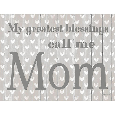 My Greatest Blessings Call Me Mom Gold Ornate Wood Framed Art Print with Double Matting by Boyer, Susie