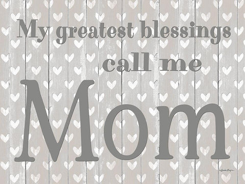 My Greatest Blessings Call Me Mom Black Ornate Wood Framed Art Print with Double Matting by Boyer, Susie