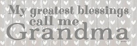 My Greatest Blessings Call Me Grandma White Modern Wood Framed Art Print with Double Matting by Boyer, Susie