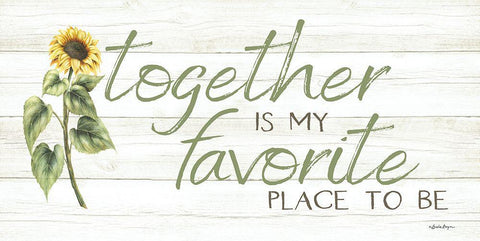 Together is My Favorite Place to Be White Modern Wood Framed Art Print with Double Matting by Boyer, Susie