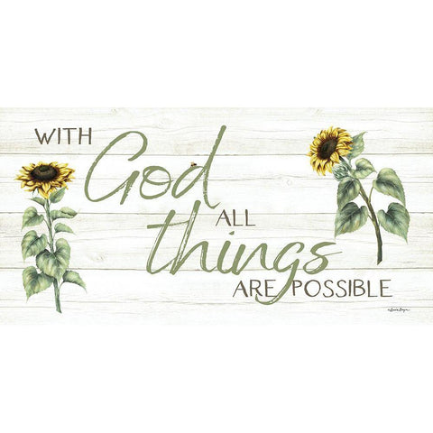 With God All Things Are Possible Gold Ornate Wood Framed Art Print with Double Matting by Boyer, Susie