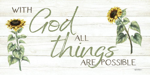 With God All Things Are Possible Black Ornate Wood Framed Art Print with Double Matting by Boyer, Susie