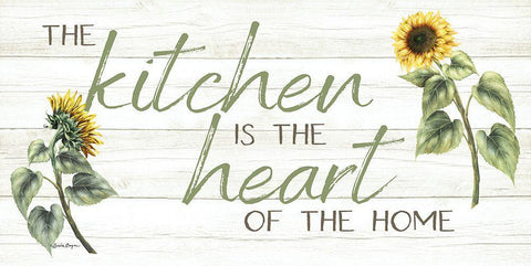 The Kitchen is the Heart of the Home Black Ornate Wood Framed Art Print with Double Matting by Boyer, Susie