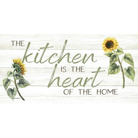 The Kitchen is the Heart of the Home Black Modern Wood Framed Art Print with Double Matting by Boyer, Susie