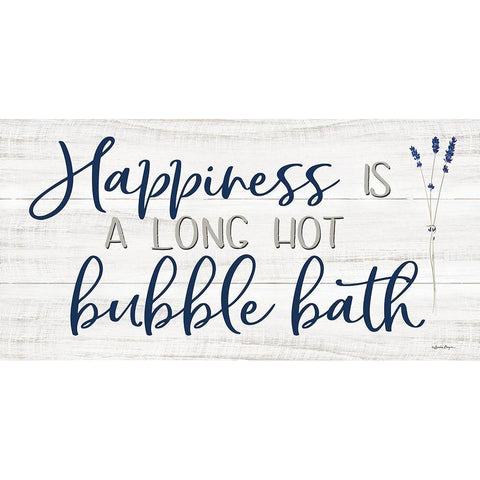 Happiness is a Long Hot Bubble Bath Gold Ornate Wood Framed Art Print with Double Matting by Boyer, Susie