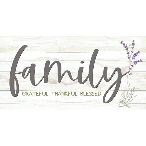 Family - Grateful-Thankful-Blessed White Modern Wood Framed Art Print by Boyer, Susie