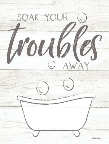 Soak Your Troubles Away Black Ornate Wood Framed Art Print with Double Matting by Boyer, Susie