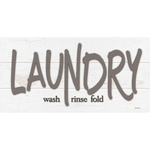 Laundry - Wash-Rinse-Fold Black Modern Wood Framed Art Print with Double Matting by Boyer, Susie