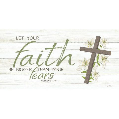 Let Your Faith Be Bigger Than Your Fears Black Modern Wood Framed Art Print with Double Matting by Boyer, Susie