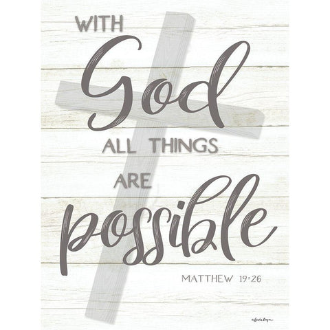 With God All Things Are Possible Gold Ornate Wood Framed Art Print with Double Matting by Boyer, Susie