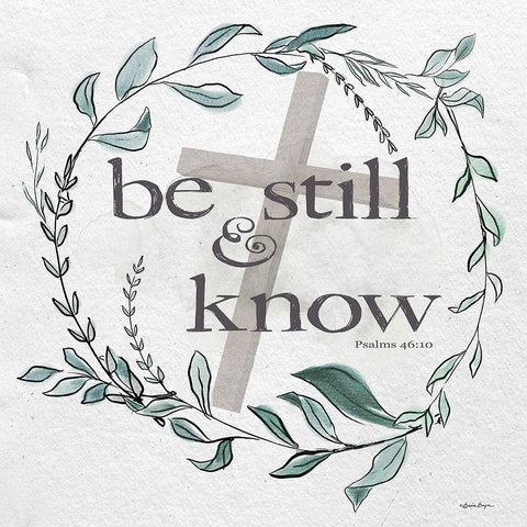 Be Still And Know Black Modern Wood Framed Art Print with Double Matting by Boyer, Susie