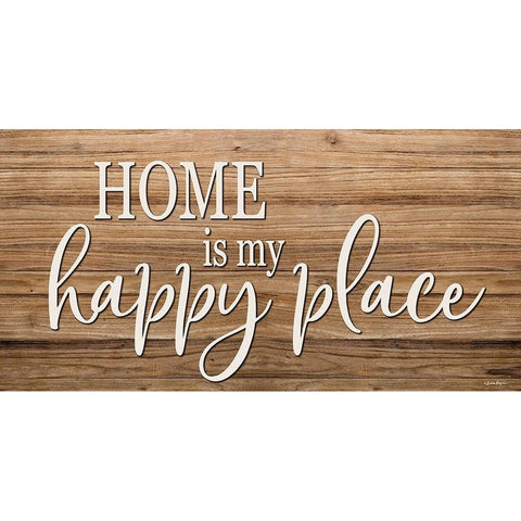 Home is My Happy Place White Modern Wood Framed Art Print by Boyer, Susie