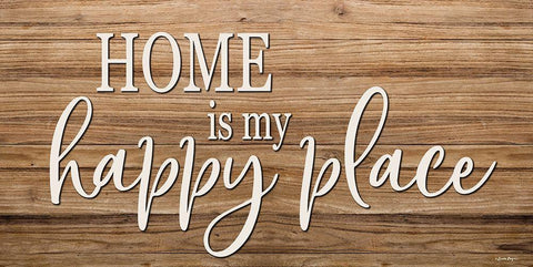 Home is My Happy Place Black Ornate Wood Framed Art Print with Double Matting by Boyer, Susie