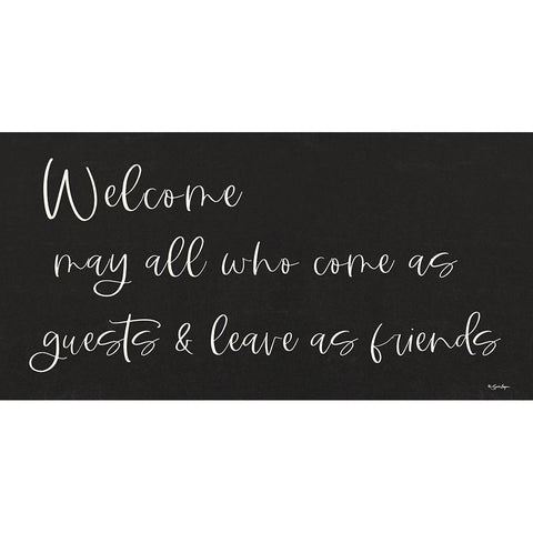 Welcome Black Modern Wood Framed Art Print with Double Matting by Boyer, Susie