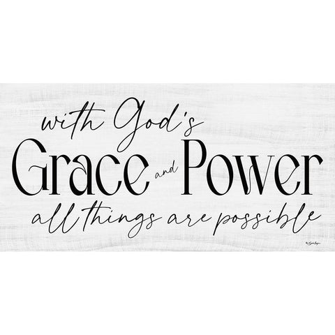 Gods Grace and Power White Modern Wood Framed Art Print by Boyer, Susie