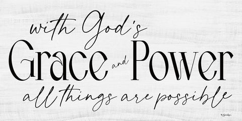 Gods Grace and Power White Modern Wood Framed Art Print with Double Matting by Boyer, Susie