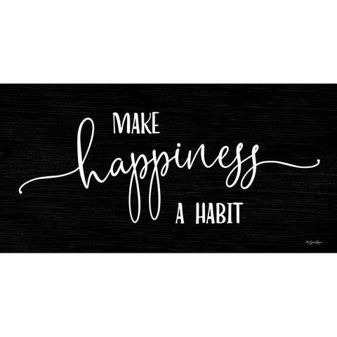 Make Happiness a Habit Gold Ornate Wood Framed Art Print with Double Matting by Boyer, Susie