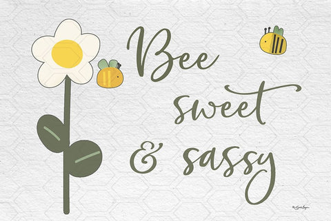 Bee Sweet And Sassy Black Modern Wood Framed Art Print by Boyer, Susie