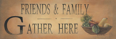 Friends And Family Black Ornate Wood Framed Art Print with Double Matting by Britton, Pam