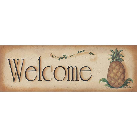 Welcome Gold Ornate Wood Framed Art Print with Double Matting by Britton, Pam