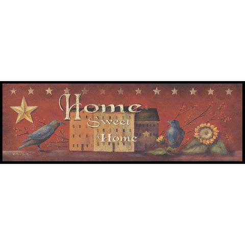 Home Sweet Home White Modern Wood Framed Art Print by Britton, Pam