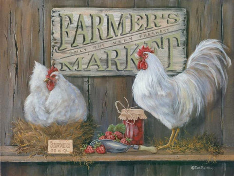 Farmers Market White Modern Wood Framed Art Print with Double Matting by Britton, Pam