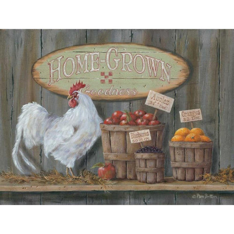 Homegrown Goodness White Modern Wood Framed Art Print by Britton, Pam