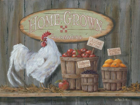 Homegrown Goodness Black Ornate Wood Framed Art Print with Double Matting by Britton, Pam