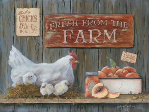 Fresh from the Farm White Modern Wood Framed Art Print with Double Matting by Britton, Pam