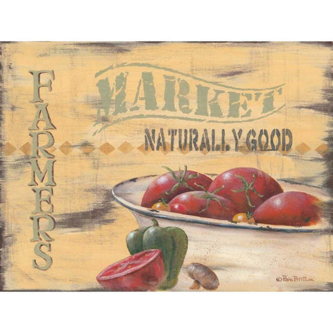 Farmers Market Black Modern Wood Framed Art Print with Double Matting by Britton, Pam