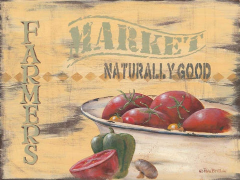 Farmers Market White Modern Wood Framed Art Print with Double Matting by Britton, Pam